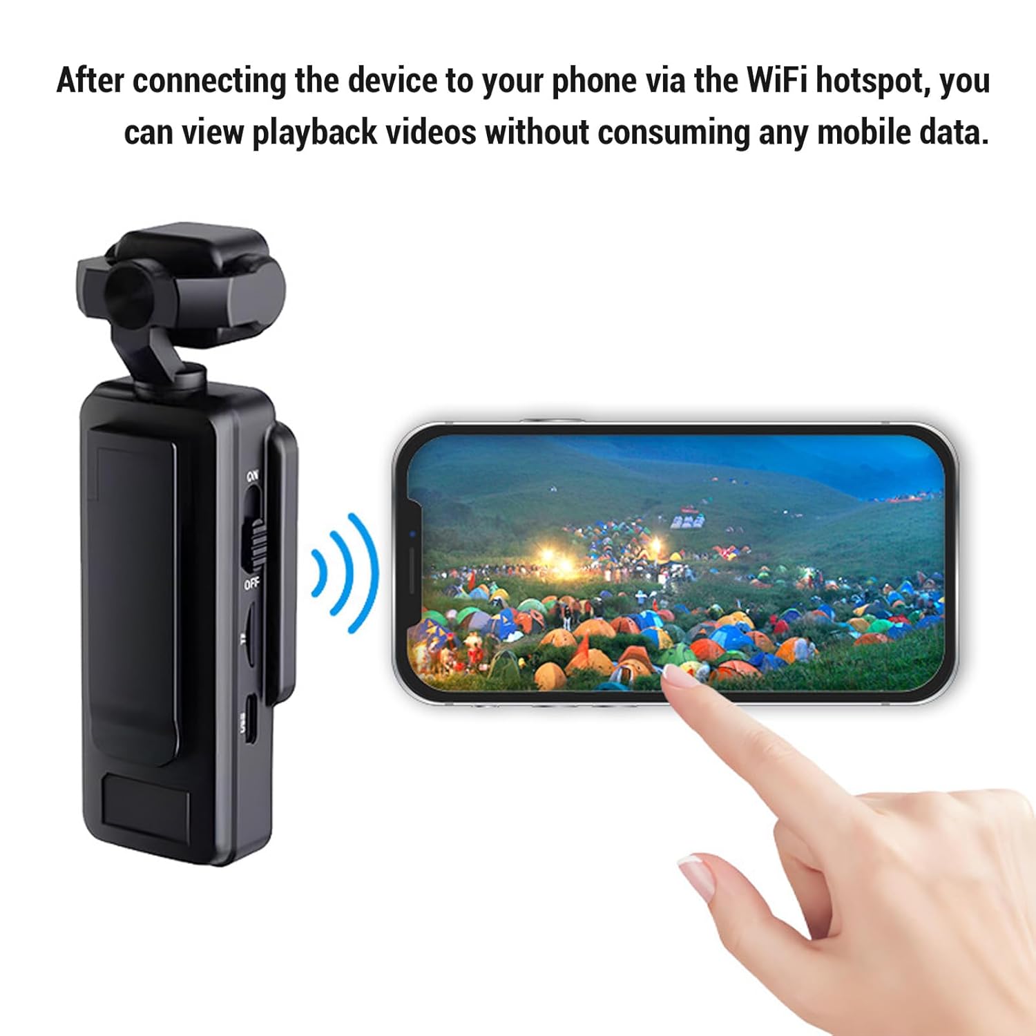 Handheld 180° Portable Action Camera