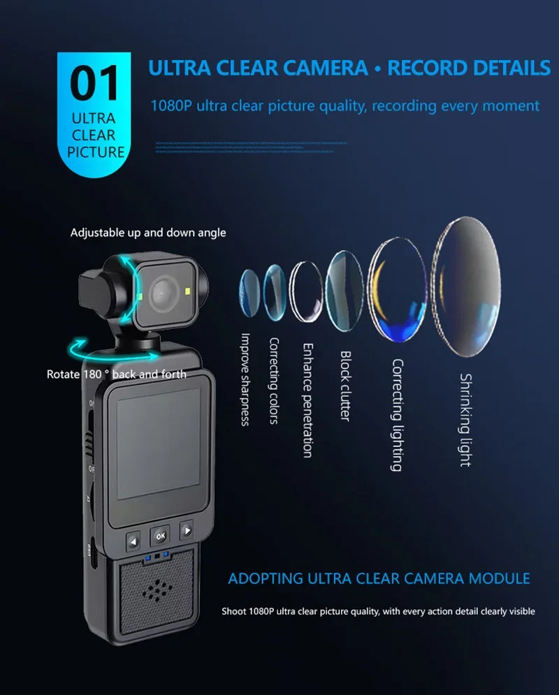 Handheld 180° Portable Action Camera